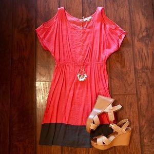Cold Shoulder Coral Dress